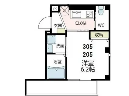 パルテール蒔田(1K/2階)の間取り写真