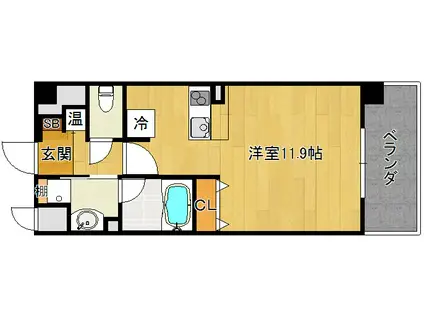 フロンティア(ワンルーム/2階)の間取り写真