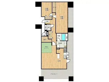 エイルマンション博多駅東(3LDK/10階)の間取り写真