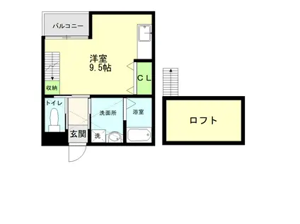 L.Aヴィラ隈府(ワンルーム/1階)の間取り写真