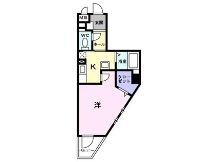 レーベン新城(1K/2階)の間取り写真