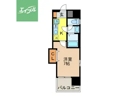 RESIDENCE赤迫(1K/2階)の間取り写真
