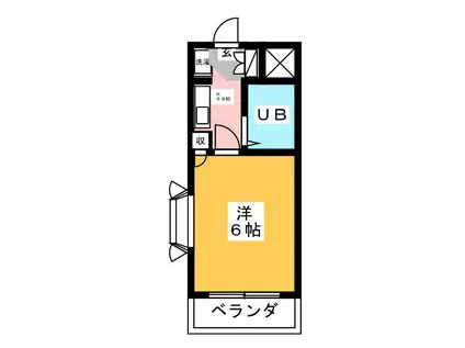 ヒルハウスコンフォート2(1K/3階)の間取り写真