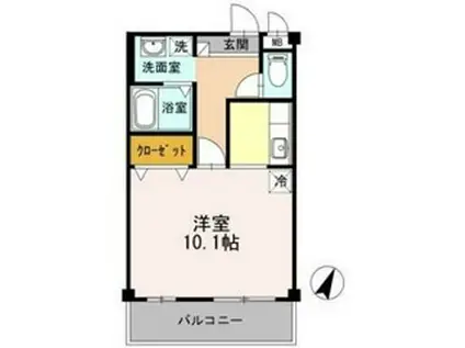 オルテンシア(ワンルーム/1階)の間取り写真