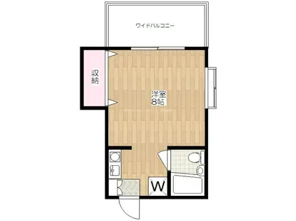 コーポグレイス(ワンルーム/2階)の間取り写真