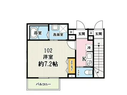 キャメル狭山市入間川(1K/1階)の間取り写真