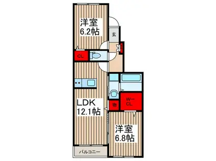 ブリッサ パラシオ(2LDK/1階)の間取り写真