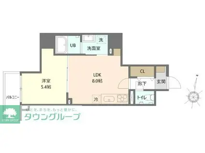 オークレジデンス亀沢(1LDK/6階)の間取り写真