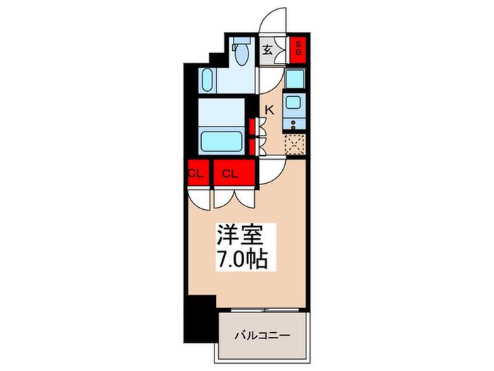 アクシルコート日本橋本町(1K/3階)の間取り写真
