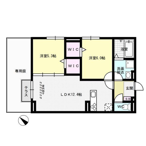 D-ROOM平田台4丁目(2LDK/1階)の間取り写真