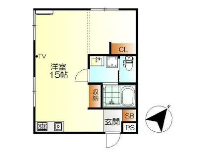 M・テラス広白石(ワンルーム/2階)の間取り写真