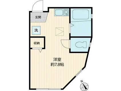 ジーエーヒルズ三ツ沢下町(ワンルーム/1階)の間取り写真