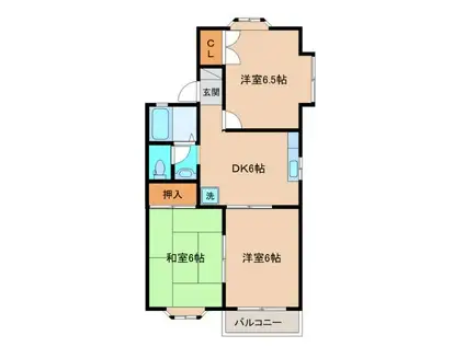 CITY NOVA A棟(3DK/2階)の間取り写真