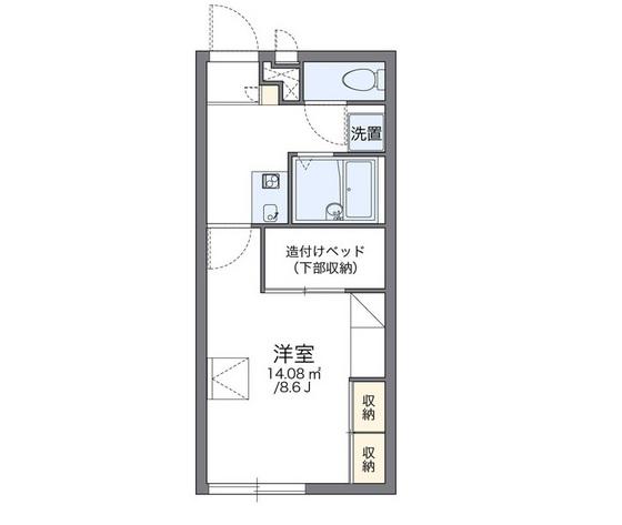 レオパレス薫(1K/1階)の間取り写真