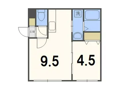 NOON澄川(1LDK/3階)の間取り写真