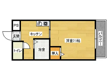 インカム21(1K/1階)の間取り写真