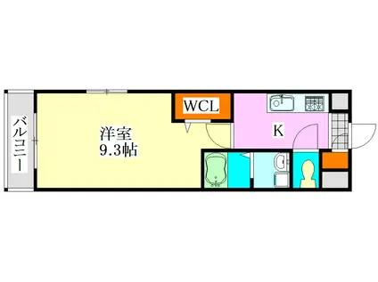 アルデール津田沼(1K/1階)の間取り写真