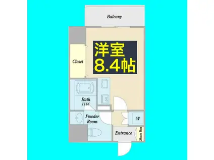 プリヴィアーレ金山(ワンルーム/5階)の間取り写真