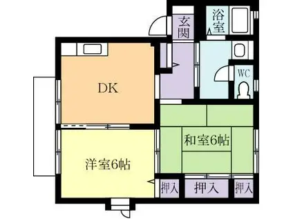 クリスタル松代A(2DK/1階)の間取り写真