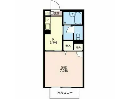 セントレージ伊倉(1K/2階)の間取り写真