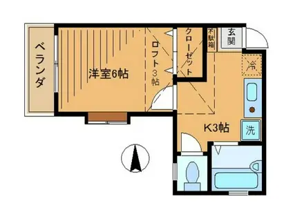 サーラ荻窪II(1K/1階)の間取り写真