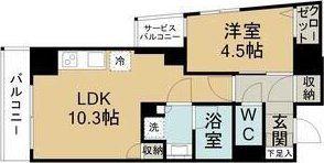 ネベル北四番丁PRIERE(1LDK/10階)の間取り写真