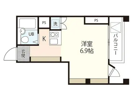 フェリーチェ中町(ワンルーム/2階)の間取り写真