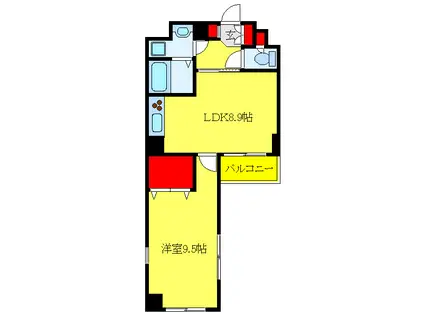 グローセインゼル湯島(1LDK/5階)の間取り写真