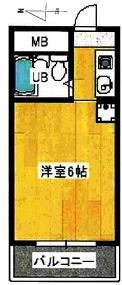 アメニティ服部(1K/1階)の間取り写真