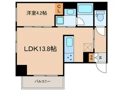 ルネスクラカタ(1LDK/3階)の間取り写真