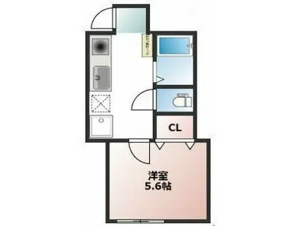 PMZ希望が丘(1K/1階)の間取り写真