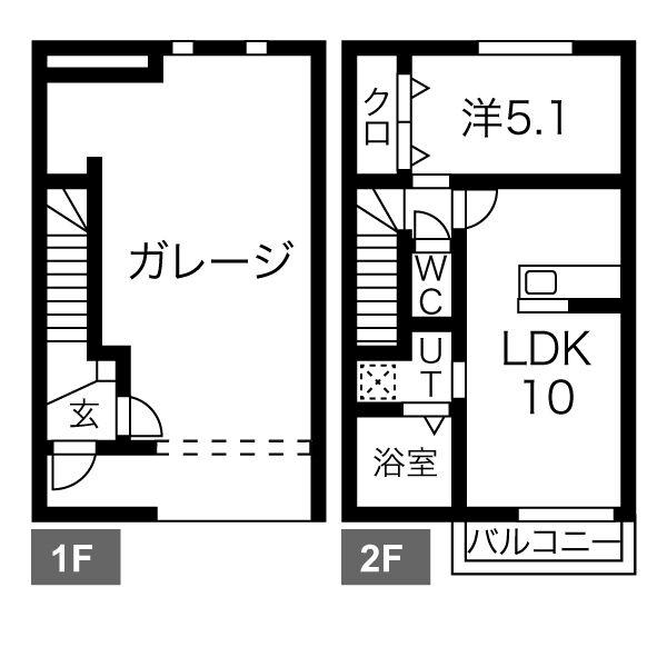 Xステージ美園(1LDK/1階)の間取り写真