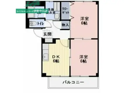 やけのヒルズ(2DK/2階)の間取り写真