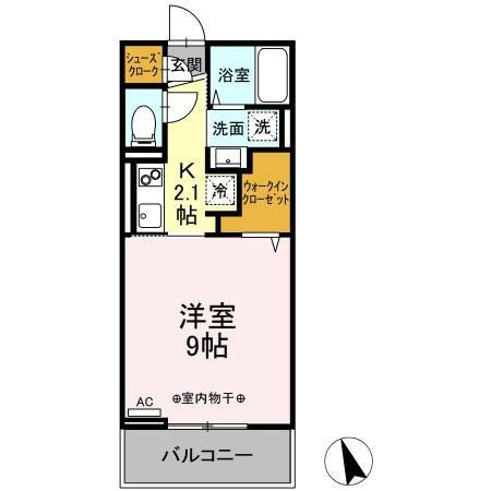 セジュールオッツ・YSK(1K/3階)の間取り写真