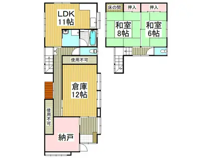 田中切石(2SLDK/1階)の間取り写真