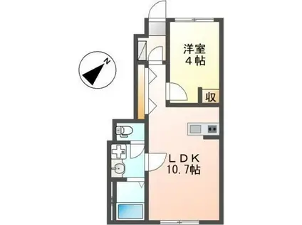 ベルメゾン矢取II(1LDK/1階)の間取り写真
