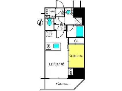SYFORME OMIYA(1LDK/2階)の間取り写真