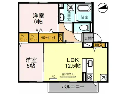 FORTUNE GARDEN(2LDK/2階)の間取り写真