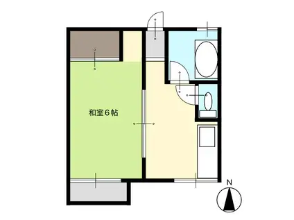 ベルテ石神井(1DK/2階)の間取り写真