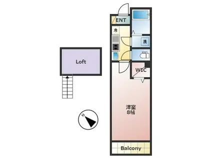 CHERISH(1K/3階)の間取り写真