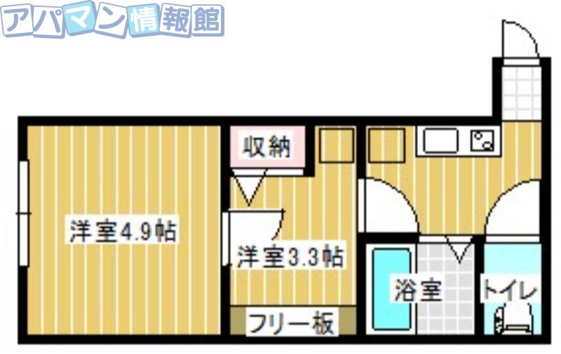 シオンヒルズ(2K/2階)の間取り写真
