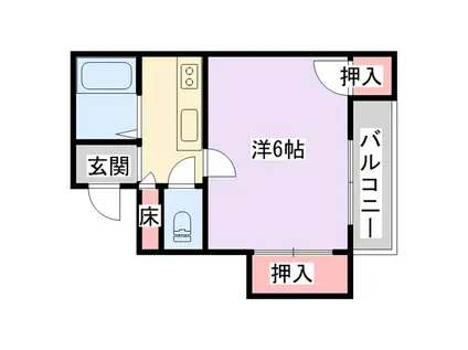 清水マンションII(1K/4階)の間取り写真