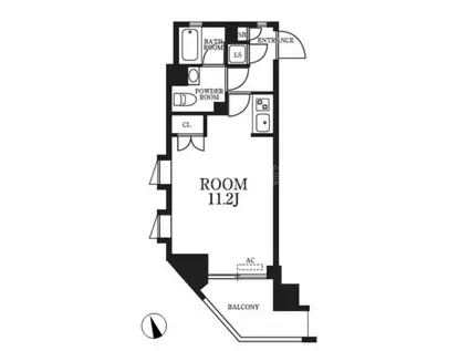 ヴァルトパーク南大井(ワンルーム/6階)の間取り写真