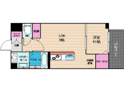 リブラ井尻(1LDK/3階)の間取り写真