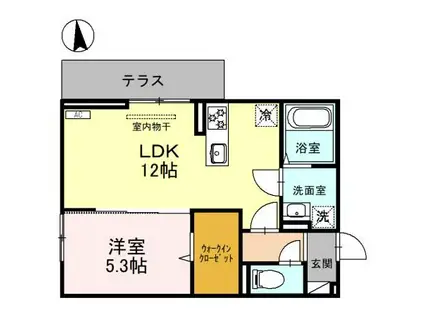 クロッシア住吉町(1LDK/1階)の間取り写真