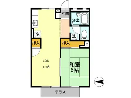 信雄マンション(1LDK/1階)の間取り写真