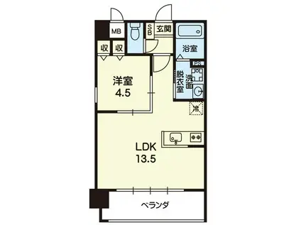 クロノス8子飼橋(1LDK/3階)の間取り写真