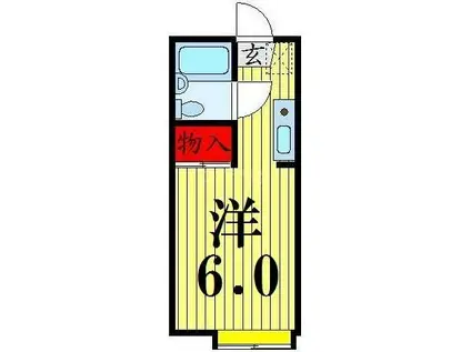 キャピタル北綾瀬A(ワンルーム/2階)の間取り写真