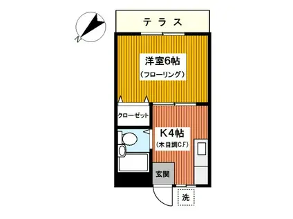 ステディオプラージュ(1K/1階)の間取り写真