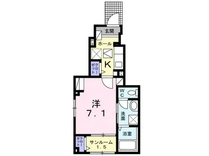 シャルマン・カメリア(1K/1階)の間取り写真